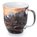 Kinkade Lakeside Manor Java Mug in fine bone china, front view, handle right