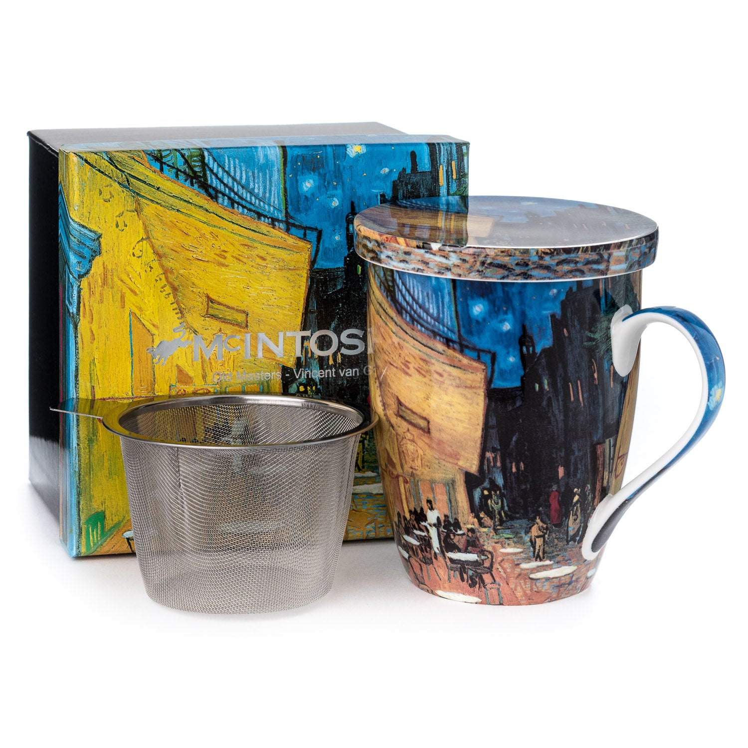 Van Gogh Cafe Terrace at Night Tasse à thé avec infuseur et couvercle