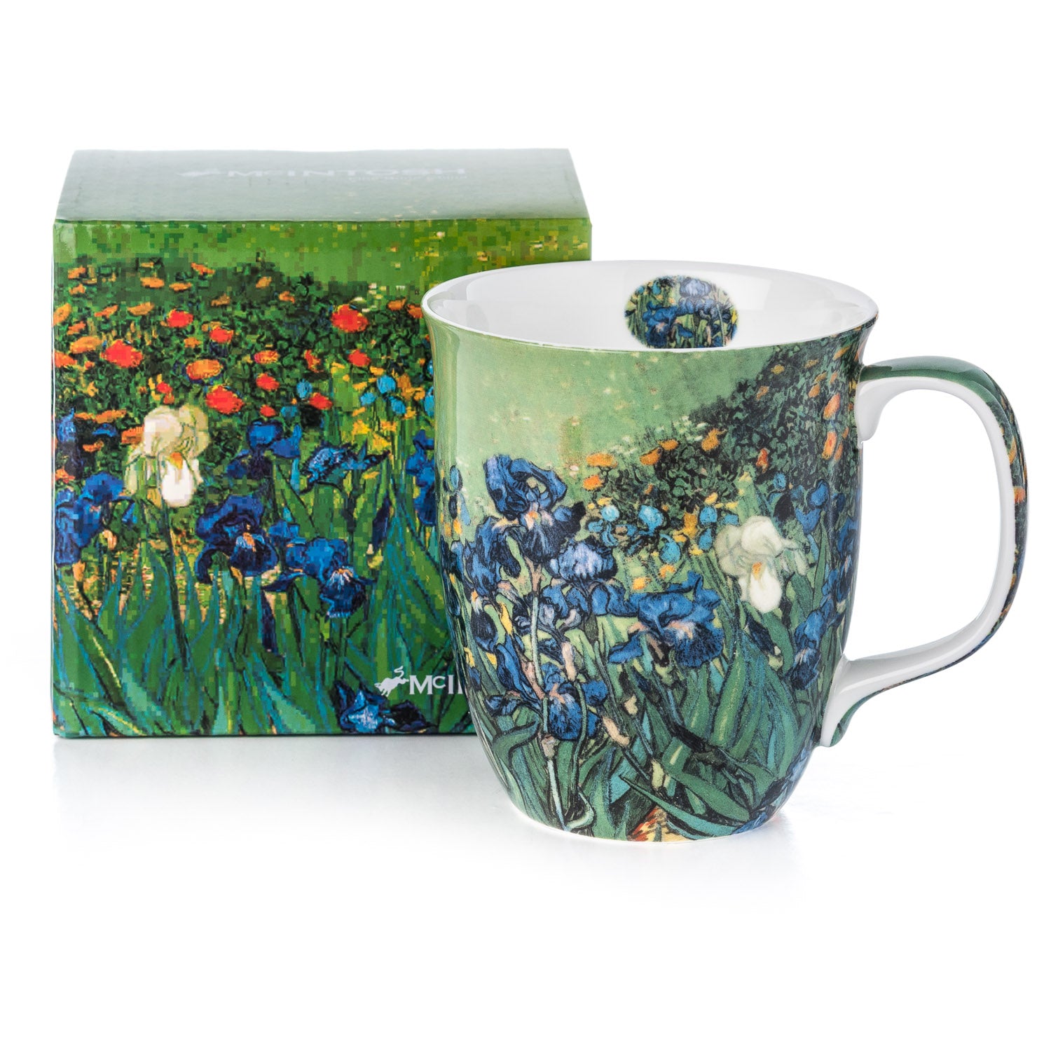 Van Gogh Irises Java Mug with matching gift box, fine bone china