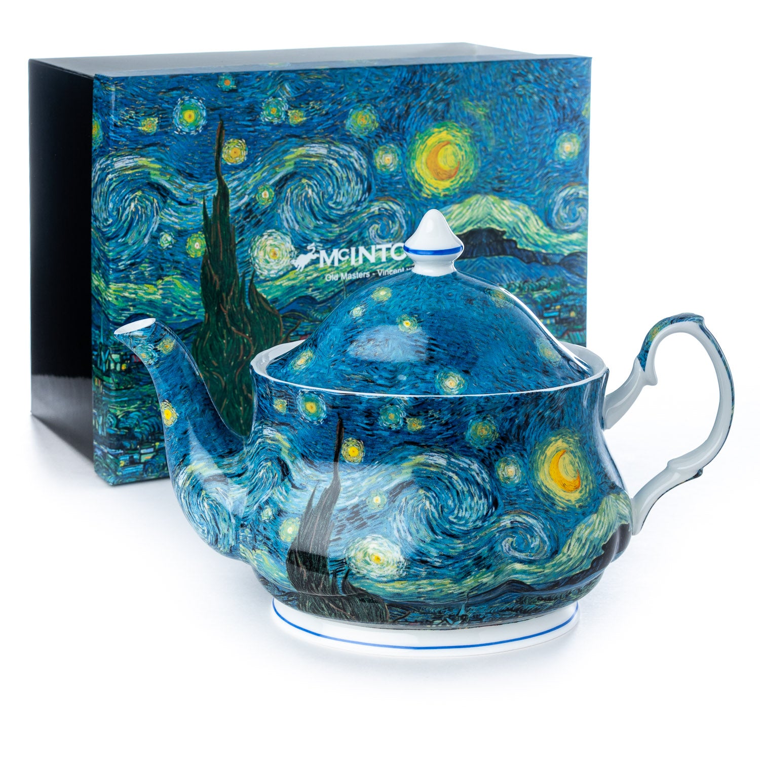 Van Gogh Starry Night Teapot with matching gift box, fine bone china