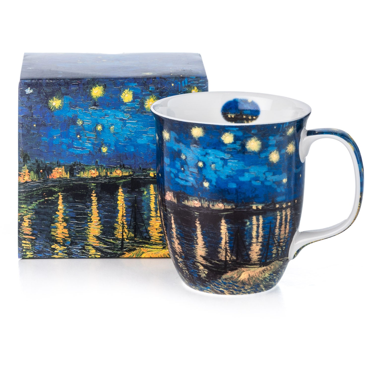 Starry Night Over The Rhone Java Mug with matching gift box, fine bone china