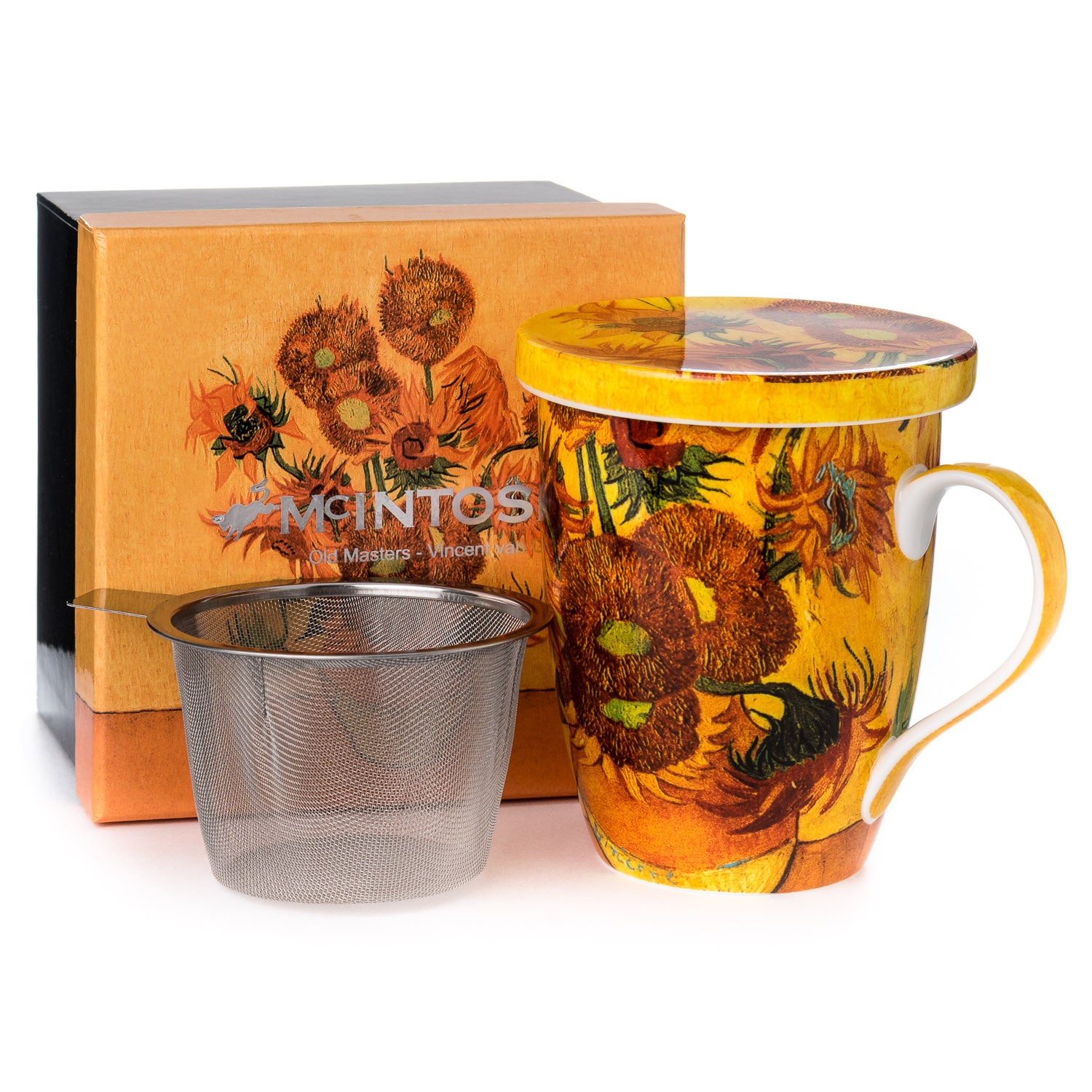 Tasse à thé Tournesols Van Gogh avec infuseur et couvercle