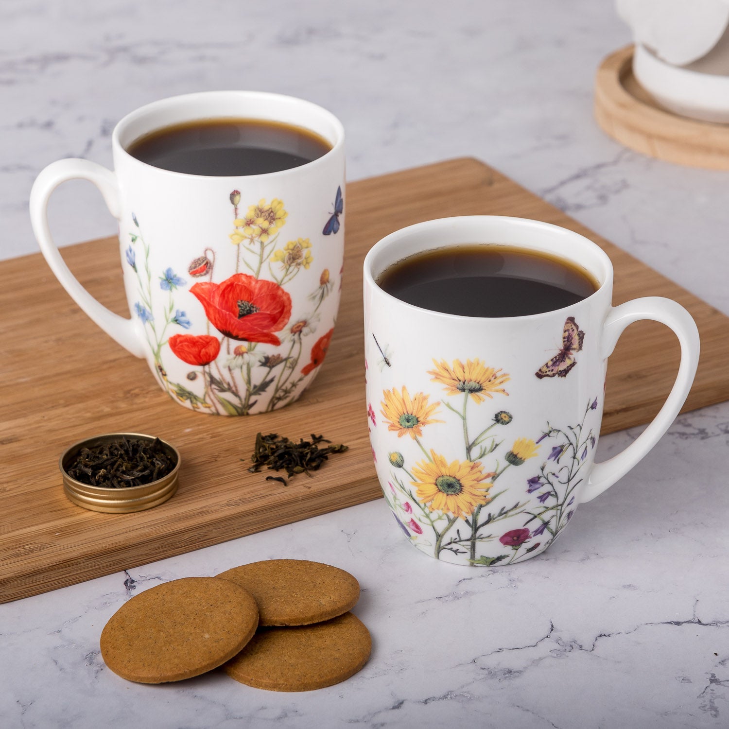 Paire de tasses Fleurs sauvages